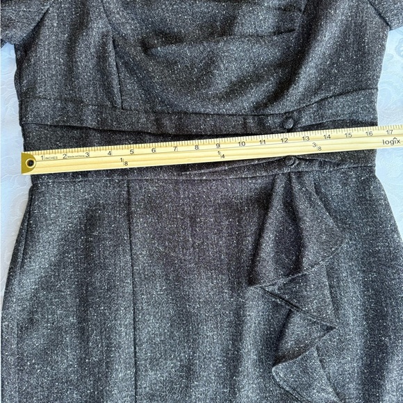 WHBM Asymmetrical Gray Tweed Sheath Dress NWT Size 12 - Picture 10 of 13